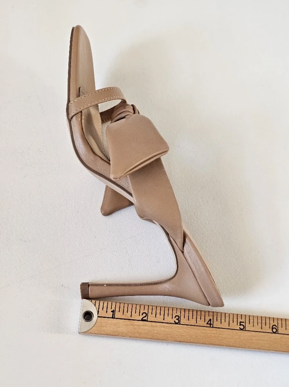 Laicigo Women's Nude Square Toe Knot Stiletto Mule Heels Size 10 NIB
